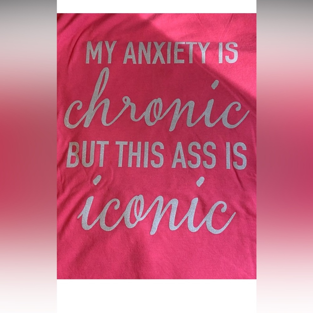 Anxiety t-shirt |neon pink t-shirt | glitter t-shirt